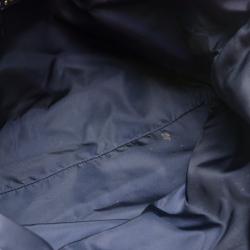 مملوك ة مسبقًا Prada Navy Nylon Saffiano Trimmed Drawstring Tote