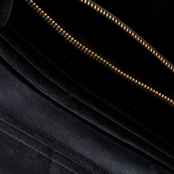 Pre Owned Prada Black Saffiano Leather Continental Wallet