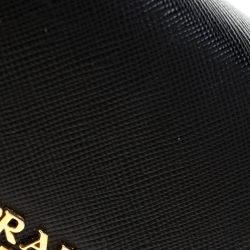 Pre Owned Prada Black Saffiano Leather Continental Wallet