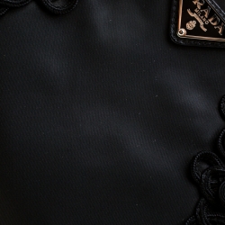 Pre Owned Prada Black Nylon Braided Handle Tote