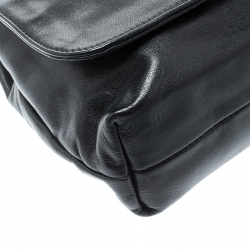 Pre Owned Prada Black Cigarette and Lips Leather Oversized Clutch