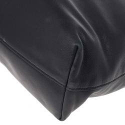 مملوكة مسبقًا Prada Vitello Daino Black Soft Calfskin Shopping Tote