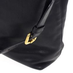 مملوكة مسبقًا Prada Vitello Daino Black Soft Calfskin Shopping Tote