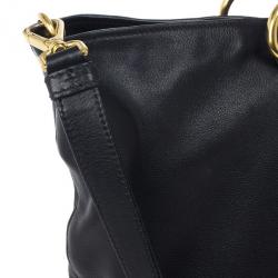 مملوكة مسبقًا Prada Vitello Daino Black Soft Calfskin Shopping Tote