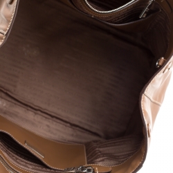 Pre Owned Prada Brown Stitch Leather Tote