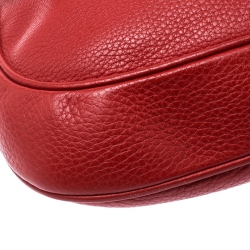 Pre Owned Prada Red Leather Turn-lock Shoulder Bag