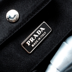 Pre Owned Prada Light Blue Satin Double Circle Micro Bag