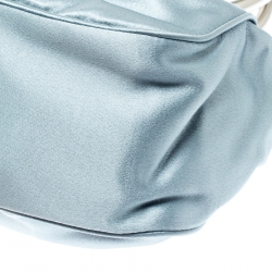 Pre Owned Prada Light Blue Satin Double Circle Micro Bag