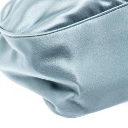 Pre Owned Prada Light Blue Satin Double Circle Micro Bag