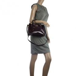 مملوكة مسبقًا Prada Maroon Saffiano Leather Tote 