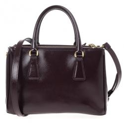 مملوكة مسبقًا Prada Maroon Saffiano Leather Tote 