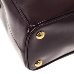 مملوكة مسبقًا Prada Maroon Saffiano Leather Tote 