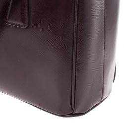 مملوكة مسبقًا Prada Maroon Saffiano Leather Tote 