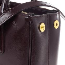 مملوكة مسبقًا Prada Maroon Saffiano Leather Tote 
