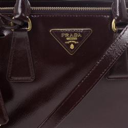 مملوكة مسبقًا Prada Maroon Saffiano Leather Tote 
