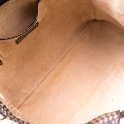 Pre Owned Prada Brown Woven Leather Large Madras Tote