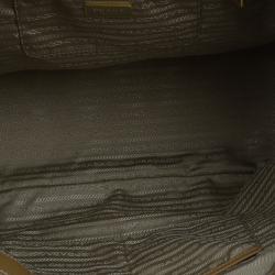 Pre Owned Prada Camel Brown Saffiano Large Double Zip Tote