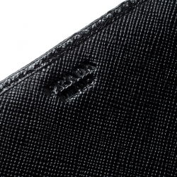 Pre Owned Prada Black Quilted Saffiano Leather Continental Wallet