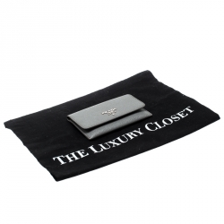 Pre Owned Prada Grey Saffiano Leather Card Holder