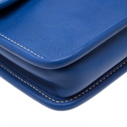 Pre Owned Prada Royal Blue Leather City Clutch