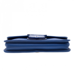 Pre Owned Prada Royal Blue Leather City Clutch