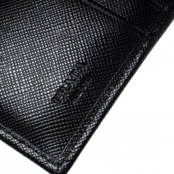 Pre Owned Prada Black Saffiano Metal Bifold Wallet