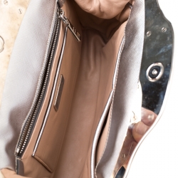 Pre Owned Prada Silver Saffiano Leather 50s Car Clutch