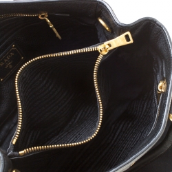 Pre Owned Prada Black Vitello Daino Leather Tote 