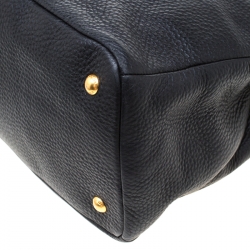 Pre Owned Prada Black Vitello Daino Leather Tote 