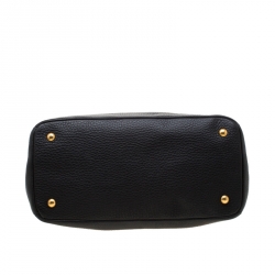 Pre Owned Prada Black Vitello Daino Leather Tote 