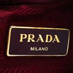 Pre Owned Prada Maroon Saffiano Lux Leather Small Promenade Crossbody Bag