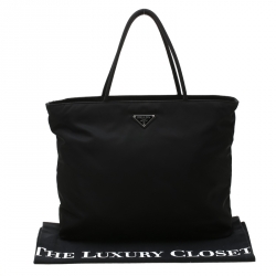 Pre Owned Prada Black Tessuto Nylon Tote 