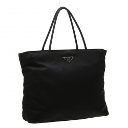 Pre Owned Prada Black Tessuto Nylon Tote 