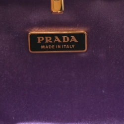 Pre Owned Prada Purple Satin Clutch