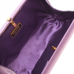 Pre Owned Prada Purple Satin Clutch