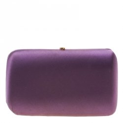 Pre Owned Prada Purple Satin Clutch