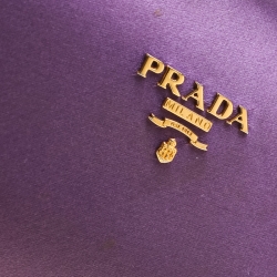 Pre Owned Prada Purple Satin Clutch