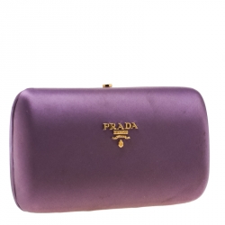 Pre Owned Prada Purple Satin Clutch