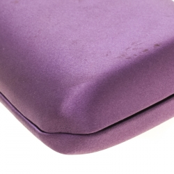 Pre Owned Prada Purple Satin Clutch