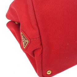 Pre Owned Prada Logo-Print Large Canvas Tote