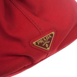 Pre Owned Prada Logo-Print Large Canvas Tote