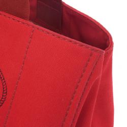 Pre Owned Prada Logo-Print Large Canvas Tote