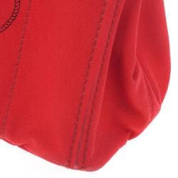 Pre Owned Prada Logo-Print Large Canvas Tote