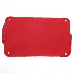 Pre Owned Prada Logo-Print Large Canvas Tote