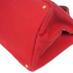 Pre Owned Prada Logo-Print Large Canvas Tote