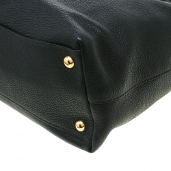 Pre Owned Prada Black Vitello Phenix Leather Medium Tote