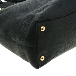 Pre Owned Prada Black Vitello Phenix Leather Medium Tote