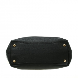 Pre Owned Prada Black Vitello Phenix Leather Medium Tote