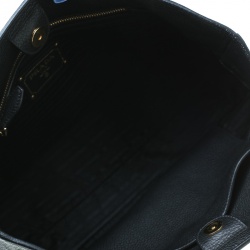 Pre Owned Prada Black Vitello Phenix Leather Medium Tote