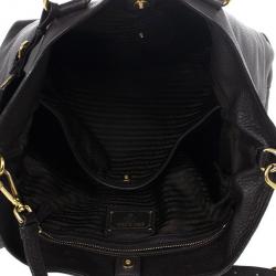 Pre Owned Prada Grey Pebbled Leather Vitello Daino Tote